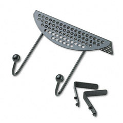 Fellowes Perf-Ect Partition Additions Double-Garment Hook, 7 x 4 1/8 x 6 1/16, Black FEL22315