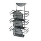 Fellowes Perf-Ect Partition Additions Three-Pocket Organizer, 12 1/2 x 21 3/8, Black FEL22318