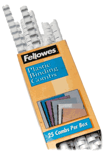 Fellowes Plastic Binding Combs, Round Back, 1/2", 90 Sheet Capacity, White, 25 Pack (52332)