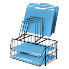 Fellowes Side Load Double Tray with 6 Section Step File, Wire, Letter Size, Black (72391)