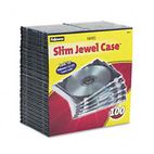 Fellowes Thin Jewel Case, Clear/Black, 100/Pack FEL98335