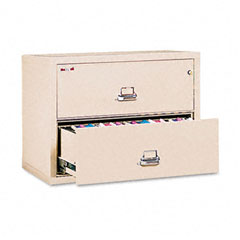 FireKing 2-Drawer Lateral File, 31-1/8w x 22-1/8d, UL Listed 350, Ltr/Legal, Parchment FIR23122CPA