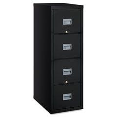 FireKing Patriot Insulated 4-Drawer Fire File, 17-3/4w x 25d x 52-3/4h, Black FIR4P1825CBL