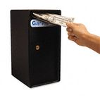 FireKing Theft-Resistant Compact Cash Trim Safe, .2 ft, 6w x 7d x 12h, Black FIRMS1206