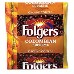 Folgers Coffee, Colombian, Ground, 1.75 oz Pack, 42/Carton FOL06451