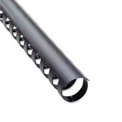 GBC CombBind Premium Matte Spines, 1/4" Diameter, 25 Sheet Capacity, Black, 100/Pack GBC4090306