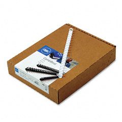 GBC CombBind Standard Spines, 1/2" Diameter, 85 Sheet Capacity, White, 100/Box GBC4000062