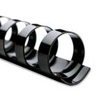 GBC CombBind Standard Spines, 1/4" Diameter, 25 Sheet Capacity, Black, 100/Box GBC4000020
