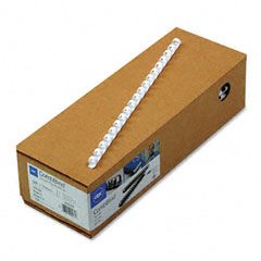GBC CombBind Standard Spines, 3/8" Diameter, 55 Sheet Capacity, White, 100/Box GBC4000038