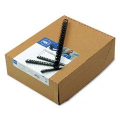 GBC CombBind Standard Spines, 5/8" Diameter, 125 Sheet Capacity, Black, 100/Box GBC4000092