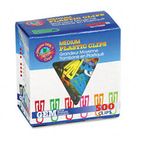 GEM Paper Clips, Plastic, Medium Size, Assorted Colors, 500/Box GEMPC0300