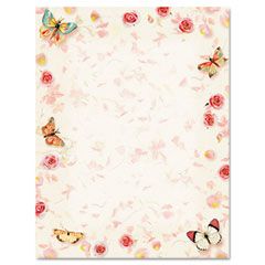 Geographics Design Paper, 24 lbs., Butterflies, 8-1/2 x 11, White, 100/Pack GEO46883