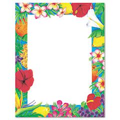 Geographics Design Paper, 24 lbs., Luau, 8-1/2 x 11, White, 100/Pack GEO46884