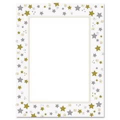 Geographics Design Paper, 24 lbs., Stars & Swirls, 8-1/2 x 11, White, 40/Pack GEO47103