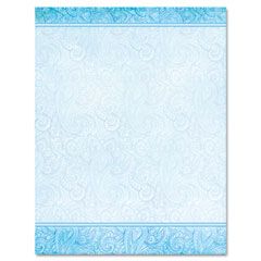 Geographics Design Paper, 60 lbs., Aqua Paisley, 8-1/2 x 11, 100/Pack GEO46889