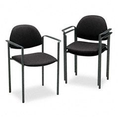 Global Comet Series Stacking Arm Chair, Black Olefin Fabric, 3/Carton GLB2171BKIM06