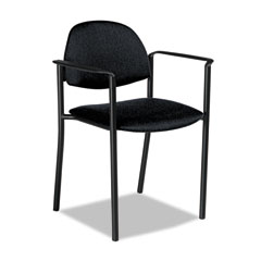 Global Comet Series Stacking Arm Chair, Black Polypropylene Fabric, 3/Carton GLB2171BKPB09