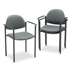 Global Comet Series Stacking Arm Chair, Gray Olefin Fabric, 3/Carton GLB2171BKIM11