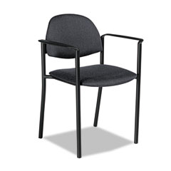 Global Comet Series Stacking Arm Chair, Gray Polypropylene Fabric, 3/Carton GLB2171BKPB04