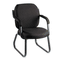 Global Commerce Series Guest Arm Chair, Sled Base, Asphalt Black Fabric GLB4735BKPB09