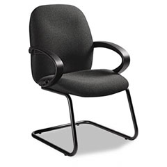 Global Enterprise Series Side Arm Chair, Olefin Fabric, Gray GLB4565BKIM11