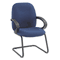 Global Enterprise Series Side Arm Chair, Olefin Fabric, Navy GLB4565BKIM14