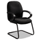 Global Enterprise Series Side Arm Chair, Polypropylene Fabric, Gray GLB4565BKPB04