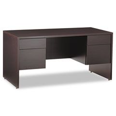 Global Genoa Series Double Pedestal Desk, 60w x 30d x 29h, Dark Espresso GLBG3060DPDES
