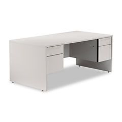 Global Genoa Series Double Pedestal Desk, 72w x 36d x 29h, Gray GLBG3672DPGRY