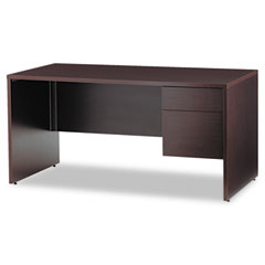 Global Genoa Series Right Pedestal Workstation Desk, 60w x 30d x 29h, Dark Espresso GLBG3060SPRDES