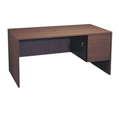 Global Genoa Series Right Pedestal Workstation Desk, 60w x 30d x 29h, Mahogany GLBG3060SPRMAF