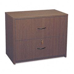 Global Genoa Series Two-Drawer Lateral File, 36w x 20d x 29h, Mahogany GLBG2036LFMAF