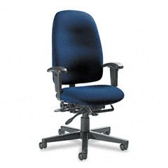 Global Granada Series High-Back Multi-Tilter Chair, Olefin Fabric, Navy Blue GLB32173NBKIM14