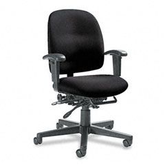 Global Granada Series Low-Back Multi-Tilter Chair, Olefin Fabric, Black GLB32123NBKIM06