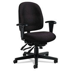 Global Granada Series Low-Back Multi-Tilter Chair, Polypropylene Fabric, Black GLB32123NBKPB09