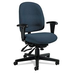 Global Granada Series Low-Back Multi-Tilter Chair, Polypropylene Fabric, Navy Blue GLB32123NBKPB08
