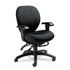 Global Mallorca Mid-Back Multi-Tilt Chair, 20-1/2 x 20-1/2 x 39-1/2, Midnight Black GLB27813T610