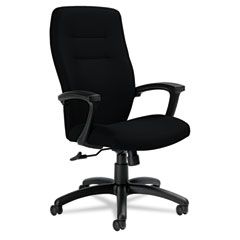 Global Synopsis Series High-Back Tilter Chair, Black Arms/Base, Black Fabric GLB50904BKS110