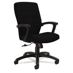 Global Synopsis Series Medium-Back Tilter Chair, Black Arms/Base, Black Fabric GLB50914BKS110