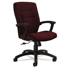 Global Synopsis Series Medium-Back Tilter Chair, Black Arms/Base, Cabernet Fabric GLB50914BKS101