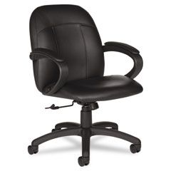 Global Tamiri Series Low-Back Tilt Chair, 25 x 26-1/2 x 39, Black Leather/Frame GLB4527450550