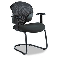 Global Tye Mesh Management Series Arm Chair w/Cantilever Base, Black GLB1953