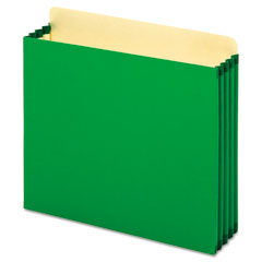 Globe-Weis 3 1/2 Inch Expansion File Cabinet Pockets, Straight, Letter, Green, 10/Box GLWFC1524EGRE