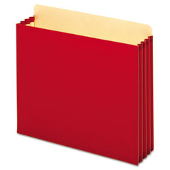 Globe-Weis 3 1/2 Inch Expansion File Cabinet Pockets, Straight, Letter, Red, 10/Box GLWFC1524ERED