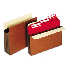 Globe-Weis 5 1/4 Inch Expansion Accordion Pocket, Straight, Redrope, Letter, Red, 10/Box GLWC1535GHD