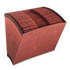 Globe-Weis Accordion Files without Flap, 21 Pockets, 1/3 Tab, Letha Tone, Letter, Brown GLWR217AHD