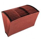 Globe-Weis Accordion Open Top File, 21 Pockets, 1/3 Tab, Legal, Brown GLWR219AHD