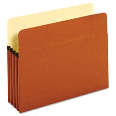 Globe-Weis Bulk File Pockets, 3 1/2" Expansion, Letter, Redrope, 50/BX GLW63224B