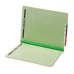 Globe-Weis End Tab Folders, Two Fasteners, One Inch Expansion, Letter, Green, 25/Box GLW44705