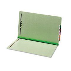 Globe-Weis End Tab Folders, Two Fasteners, Two Inch Expansion, Legal, Green, 25/Box GLW47715